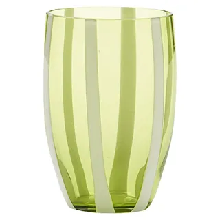 Set aus 6 mundgeblasenen Glasbechern in Apfelgrün, handgefertigt für einen eleganten und modernen Tisch