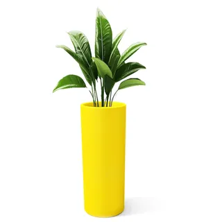 Kloris Barock Pflanzgefäß 90 gelb Polyethylen Durchmesser 35 cm Höhe 90 cm Tiefe Fach 30 cm Made in Italy