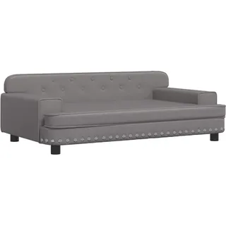 vidaXL Kindersofa grau 90 x 53 x 30 cm Kiefer Kunstleder