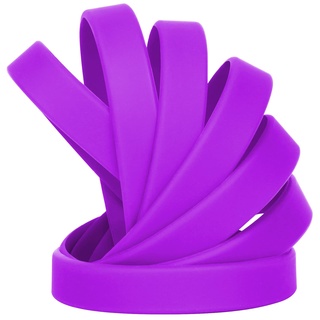 LVNRIDS 50 Stück Silikon Armbänder Gummi Armband freundschaftsarmband Kinder Jugend, 7 inch Länge Großhandel Sport Silikonarmband Bulk Geschenke für Lehrer liefert Party Dekorationen Violett