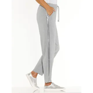 Sweathose CLASSIC BASICS, Damen, Gr. 38, Normalgrößen, grau (steingrau, meliert), 88% Baumwolle, 12% Polyester, meliert, lang, Hosen Sweathose