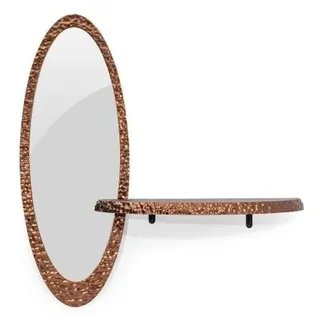 Designer Ovaler Spiegel r Glasspiegel Stilvolles Regal 2tlg