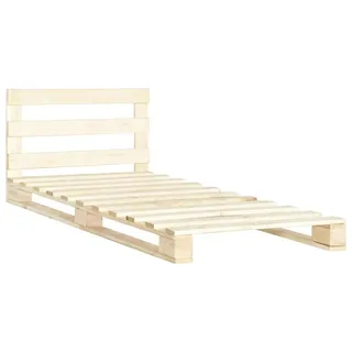 vidaXL Palettenbett Massivholz Kiefer 90×200 cm - Braun
