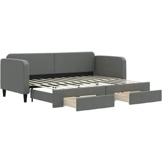 vidaXL Tagesbett Ausziehbar mit Schubladen Dunkelgrau 80x200 cm Stoff - Grau