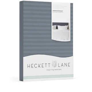 Heckett Lane Uni gestreift Bettbezug, stahlblau, 240 x 220 cm