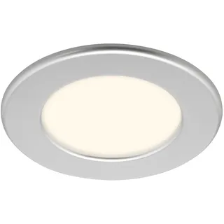 BRILONER – 1x LED Einbaustrahler 230V, LED Strahler Badezimmer IP44, Deckenstrahler stufenlos dimmbar, Spots, Deckenspots flach, Badezimmerlampe, Chrom-matt