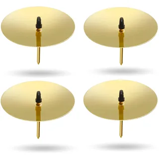 4X Kerzenstecker ca. 5 cm für Kerzen als Kerzenhalter Adventskranzstecker für Adventskranz Weihnachten Adventskranzhalter mit Dorn - Kerzenhalter (Gold)