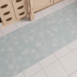 PETTI Artigiani Italiani - Weihnachts-Küchenläufer, Rutschfester und waschbarer Weihnachts-Küchenteppich, 52 x 100 cm, Schnee-Weihnachtsteppich, Made in Italy