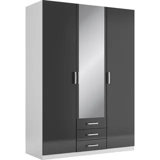 Priess Kleiderschrank Amsterdam 140 x 193 x 56 cm Schwarz/Weiß