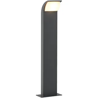 Lucande LED Außenleuchte Tinna (Modern) in Schwarz aus Aluminium (1 flammig,) - Wegeleuchte Pollerleuchte Wegelampe Sockelleuchte