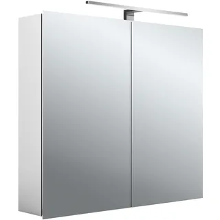 emco mee LED-Lichtspiegelschrank, aluminium, 2 Türen, Aufputzmodell, LED-Leuchte, 800mm, 949805051