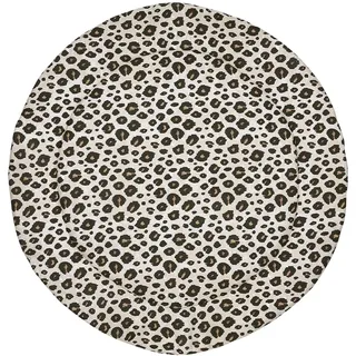 MEYCO Baby Leopard Laufgittereinlage rund (Doppelseitiges Design, maschinenwaschbar, trocknergeeignet, Bezug aus 100% Baumwolle, Wattierung aus 100% Polyester, Größe: ⌀95cm), Sand Melange