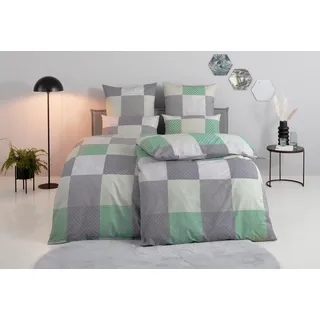 BIERBAUM Bettwäsche »Ella« 2 Stk. tlg. in hochwertigem Renforcé, Karo Design, ab Größe 135x200 cm, grün
