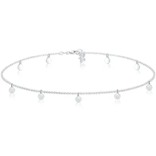 Elli Choker Geo Kreis Basic Matt Coin 925 Sterling Silber