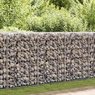 vidaXL Steinkorb Gabione mit Deckeln Verzinkter Draht 100×50×30 cm - Silber