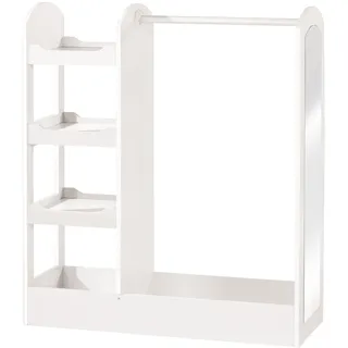 roba Garderobe  mit Kleiderständer, Regal, Kleiderstange & grossem Spiegel Holz Weiß
