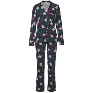 S.Oliver Damen Pyjama dunkelblau geblümt Gr.32/34