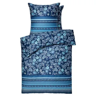 Bassetti Satin-Bettwäsche-Garnitur Varigotti Farbe BLAU B1 Größe 135x200+80x80