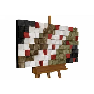 Kunstloft Holzbild Grün 102/55 cm , Grün, Weiß , Holz , 6.5x55 cm , Bilder & Rahmen, Bilder, Sonstige Wandbilder