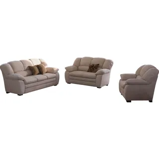 Cotta Couch Polyester 3-2-1 Garnitur 2-Sitzer + 2,5-Sitzer mud