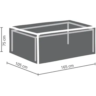 Perel Garten-Schutzhülle für Gartentische max. 160 cm 75 cm x 205 cm x 165 cm Grau