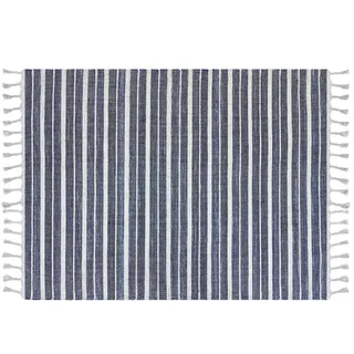 Beliani Outdoor-Teppich BademlII 200/140 cm , Blau , Kunststoff , Gestreift , Rechteckig , 140x200 cm , Teppiche und Böden, Teppiche, Outdoorteppiche