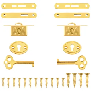 INCREWAY Antike Schrankschlösser, 2 Sets exquisite dekorative Schmuckkästchen-Schlösser mit Schlüsseln, kleine langlebige Möbelschrank-Schlösser (Bronze)