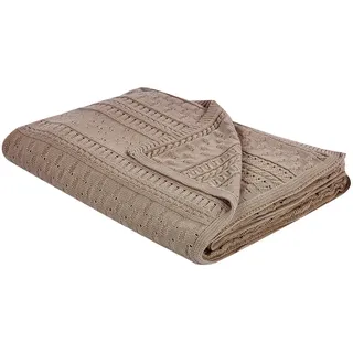 Beliani Decke Braun 150 x 200 cm Daulet , Textil , 150x200 cm , Heimtextilien, Bettwäsche & Leintücher, Tagesdecken