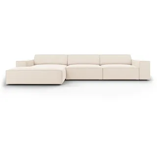 micadoni Ecksofa beige Textil, 4-Sitzer, L-Form, 284x166 cm, Hergestellt in Europa, Oeko-Tex®, Wohnzimmer, Sofas , Couches, Wohnlandschaften, Ecksofas