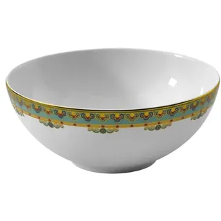 Villeroy & Boch Samarkand Aquamarin Dessertschale, 240 ml, Runde Servierschale mit orientalischem Dekor, Spülmaschinenfest, Premium Bone Porcelain, Mehrfarbig / Blau