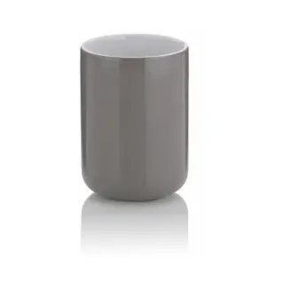 Kela Isabella Zahnputzbecher, Idealer Zahnbürstenbecher aus Keramik für das Badezimmer, Farbe: grau