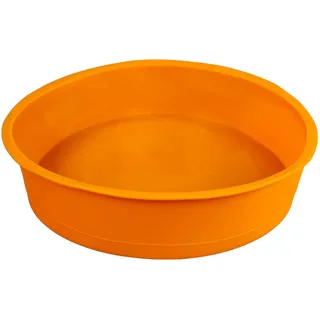 GMMH Silikonbackform Rund Durchmesser 24 cm, Silikon Form Kuchen Backform Kuchenform Brotbackform Obstbodenform (Orange)