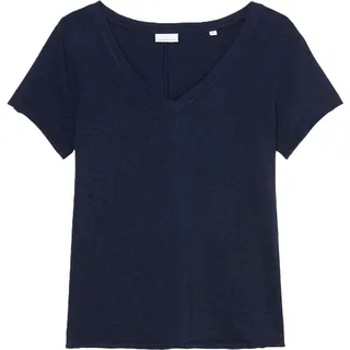 Marc O'Polo Denim Damen, T-Shirt aus Bio-Baumwolle mit V-Ausschnitt, blau (Scandinavian Blue), (B41238551135)