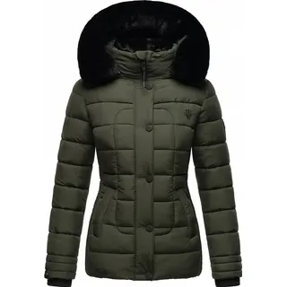 Marikoo Damen Winter Steppjacke mit abnehmbarer Kapuze Qesraa