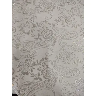 DONREGALOWEB Tischläufer mit Blumen Silber 180 x 33 cm, weiß und Silber