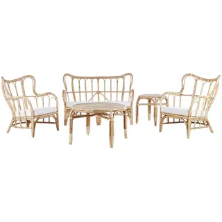 Beliani Brindisi Loungeset 4-Sitzer Rattan beige