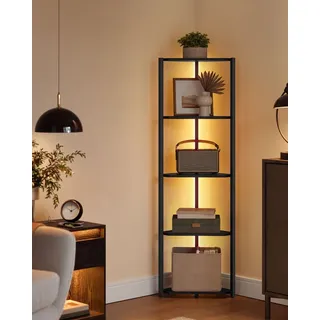 VASAGLE Eckregal 48 x 146,6 x 24,8 cm Schwarz