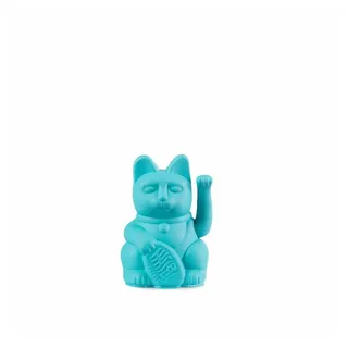 donkey Lucky Cat Mini | Turquoise | Japanische Glücksbringer Winkekatze in türkis 9,8 cm hoch