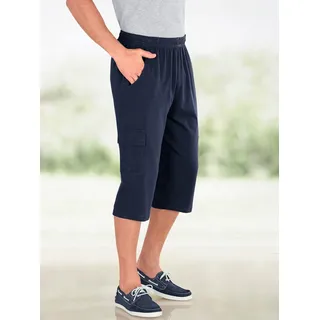 Cargohose CLASSIC, Herren, Gr. 52, Normalgrößen, blau (marine), 100% Baumwolle, unifarben, 3/4-Länge, Hosen Cargohose