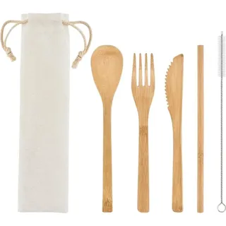 MidOcean - Trinkhalm - Besteckset "Setstraw", Bambus 5er-Pack MO601 (Einheitsgröße) (Beige) - Beige