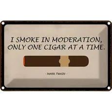 Blechschild 20x30 cm - i smoke in moderation only cigar