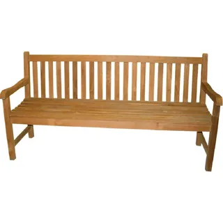 Gartenbank 180cm Teak Picadelly Teakholz mit Armlehne Sitzbank Holzbank Bank - Braun