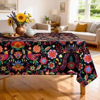 Arquiel Mexiko Tischdecke, wasserdicht, Cinco de Mayo, rechteckig, schmutzabweisend, waschbar, Tischdecke für Zuhause, Küche, Esszimmer, Party-Dekoration (140 x 178 cm)