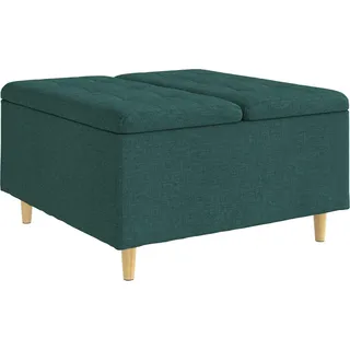 vidaXL Ottoman mit Stauraum Dunkelgrün 80 x 80 x 45 cm Stoff - Grün