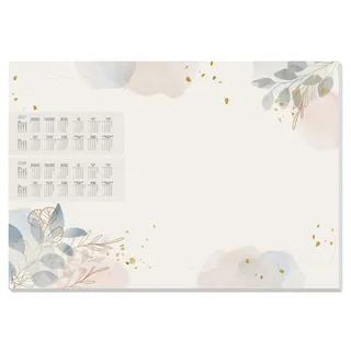 SIGEL H7304 Papier-Schreibtischunterlage DIN A2, Kalender 2027-2028, 30 Blatt, Pastel Garden, Schreibunterlage zum Abreißen aus nachhaltigem Papier