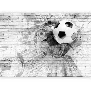 Artgeist Fototapete Dynamic Football Schwarz/Hellgrau