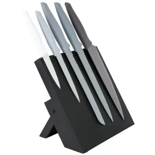 Testrut Magnet-Messerblock 6-tlg. Schwarz/Grau/Weiß