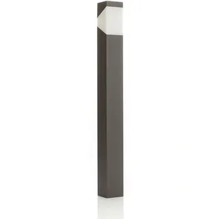 Lucande Außenleuchte Kiran (spritzwassergeschützt (Modern) in Schwarz aus Aluminium (1 flammig, E27) - Wegeleuchte Pollerleuchte Wegelampe Sockelleuchte