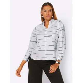 CREATION L Schlupf-Bluse in ecru-schwarz-bedruckt | Gr.: 40