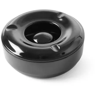 HENDI Runder Aschenbecher mit Zigarettenhalter Ø146mm Schwarz
